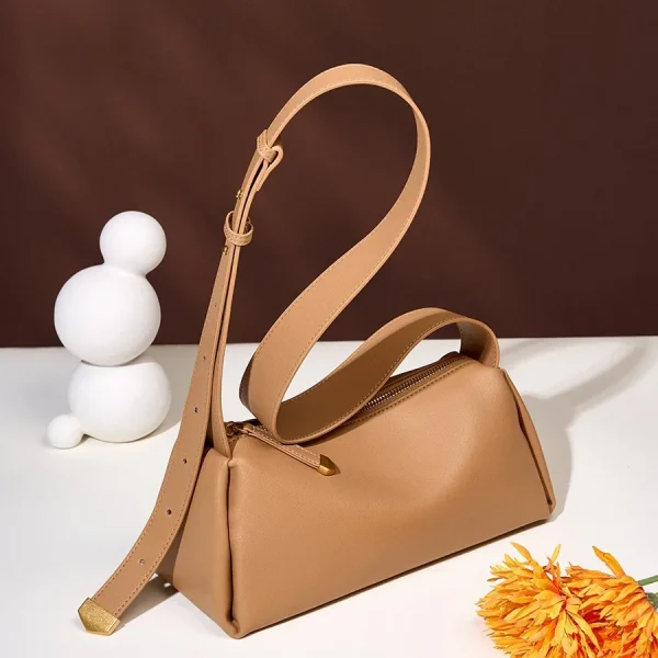 2026 New Fashion Simple Boston Bag Genuine Leather Women Tote Bag Large Capacity Handbag Ladies Fashion Shoulder Bag