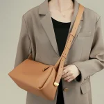2026 New Fashion Simple Boston Bag Genuine Leather Women Tote Bag Large Capacity Handbag Ladies Fashion Shoulder Bag