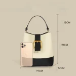 2026 New Large Capacity Soft Cowhide Bucket Bag Fashionable and Versatile Commuter Shoudler Bag Advanced Feeling Handbag