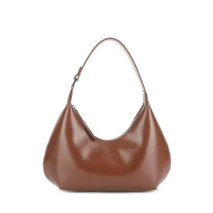 2026 New Women's One Shoulder Bag Half Moon Women Bag Female Fashion Split Leather Underarm Pouch