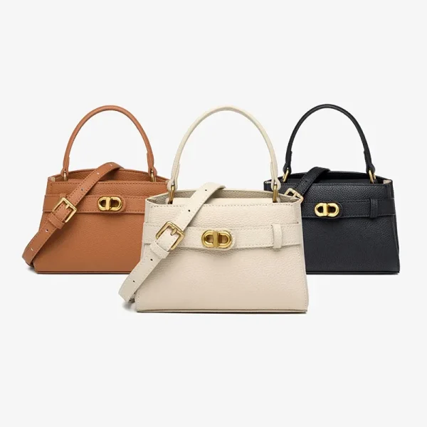 2026 Solid Color Fashion Simple Ladies Handbag Bag Real Cowhide Leather Clutches Shoulder Women Crossbody Bag