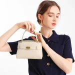 2026 Solid Color Fashion Simple Ladies Handbag Bag Real Cowhide Leather Clutches Shoulder Women Crossbody Bag