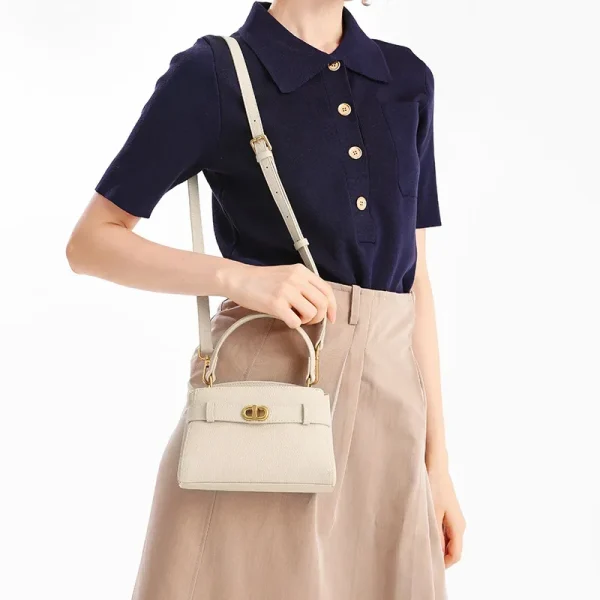 2026 Solid Color Fashion Simple Ladies Handbag Bag Real Cowhide Leather Clutches Shoulder Women Crossbody Bag