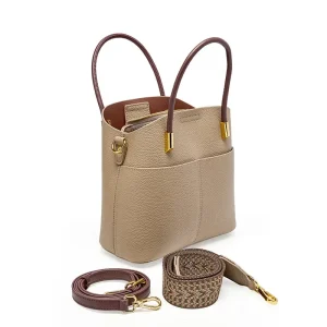2026 Top Layer Cowhide Vegetable Basket Genuine Leather Bucket Bag for Women Tote Bags Shoulder Cowhide Bag for Women