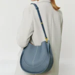 2026 Women Cowhide Saddle Bag Fashion Ladies Shoulder Bag Simple Leather Shoulder Crossbody Bag for Women