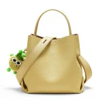 Genuine Leather Bucket Bag Fashion Handbags for Women Designer Luxury Shoulder Crossbody Tote Bags with Cartoon Pendant 2022 New