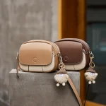 Retro Tofu Small Square Shoulder Bag Messenger Female Real Leather Flap Handbag 2026New Round Crossbody Shoulder Travel Tote Bag