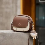 Retro Tofu Small Square Shoulder Bag Messenger Female Real Leather Flap Handbag 2026New Round Crossbody Shoulder Travel Tote Bag